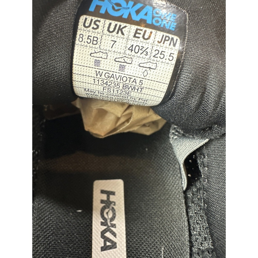 Hoka One One Gaviota 5 Women's Size 8.5B Black Running Shoes 8.5 1134235 BWHT - Picture 9 of 13